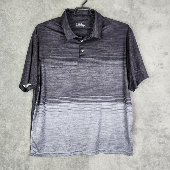 Men's Ben Hogan Performance Polo Shirt Gray Gradient 100% Polyester Size 2XL - Picture 2 of 10